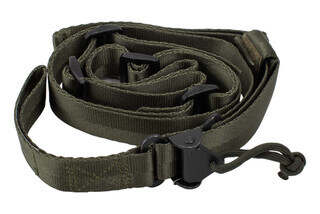 Viking Tactics OD Green Sling features a two point design and a quick retention adjustment pull